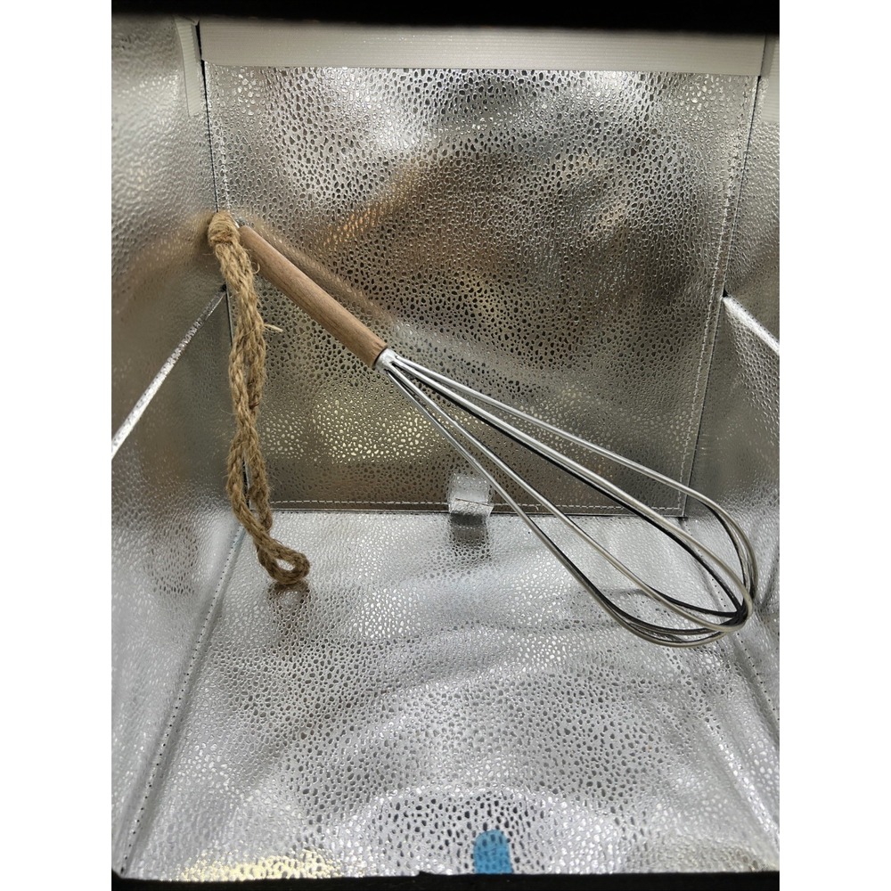 Handmade Wooden Hand Whisk With Rope To Hang 14" Whisk